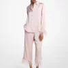 Fjäderkantade satinpyjamasbyxor Fjäderkantade satinpyjamasbyxor