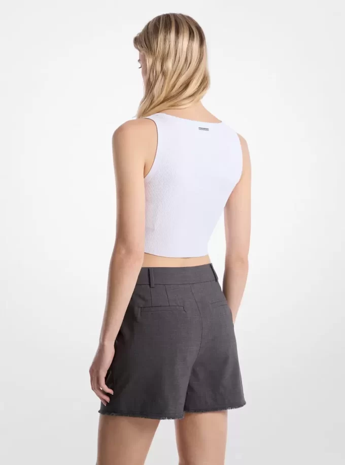 Frasade stretchiga ullveckade shorts Frasade stretchiga ullveckade shorts