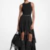 Georgette Smockad High-Low Klänning