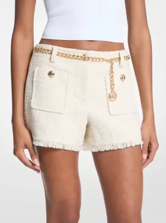 Ögonfrans-Tweed Mini Shorts