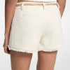 Ögonfrans-Tweed Mini Shorts