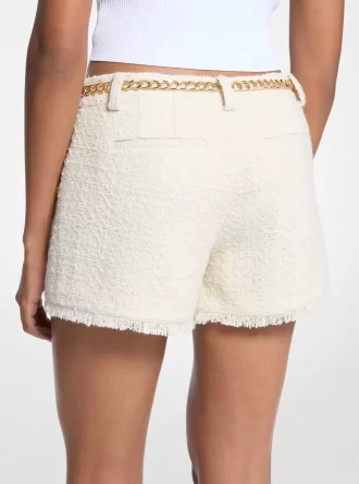 Ögonfrans-Tweed Mini Shorts