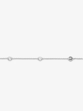 Halsband i sterlingsilver med kubisk zirkonia och pläterad ädelmetall