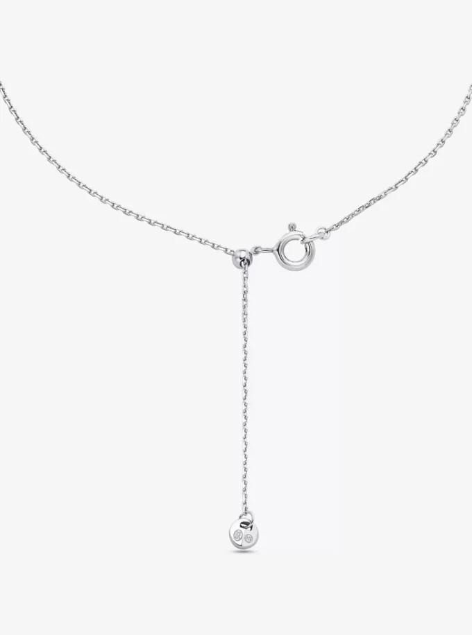 Halsband i sterlingsilver med kubisk zirkonia och pläterad ädelmetall Halsband i sterlingsilver med kubisk zirkonia och pläterad ädelmetall