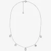 Halsband med blandade berlocker och pavébehängen i sterlingsilver, pläterat med ädelmetall