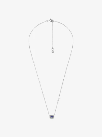 Halsband med ädelmetallplätering i sterlingsilver, pavé, halo