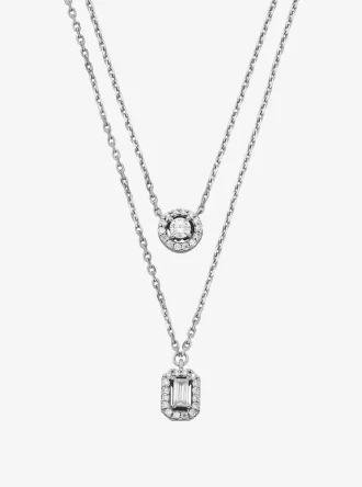 Halsband med dubbelt lager och pläterad ädelmetall