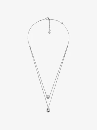 Halsband med dubbelt lager och pläterad ädelmetall