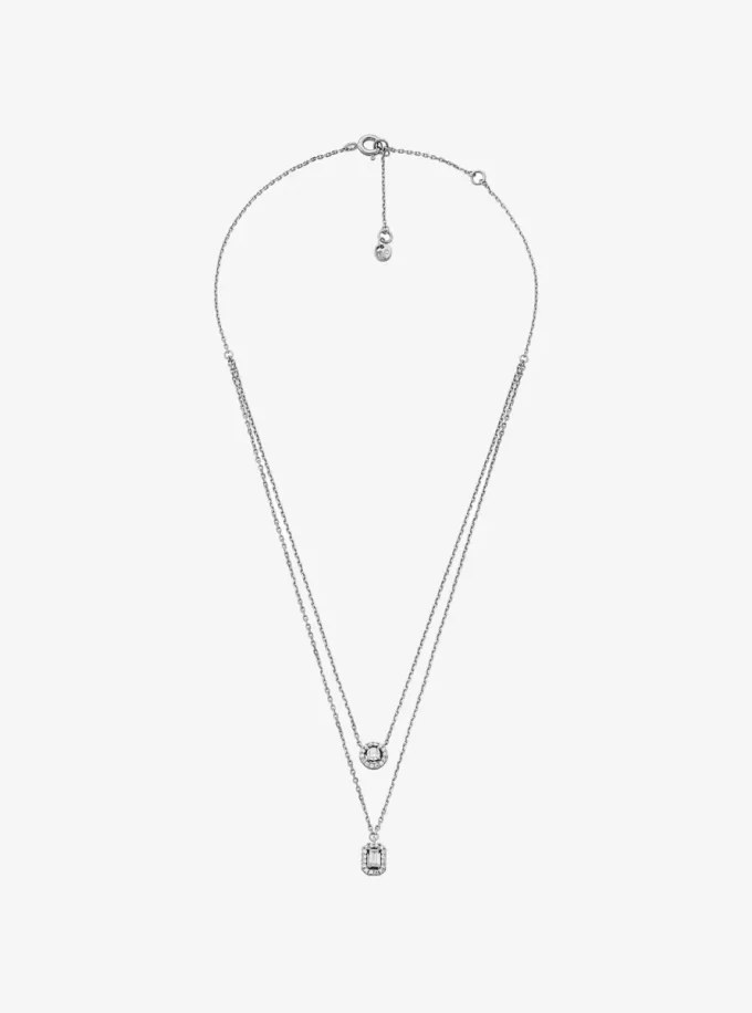 Halsband med dubbelt lager och pläterad ädelmetall