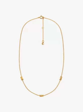 Halsband med logotyp i sterlingsilver, pläterat i ädelmetall