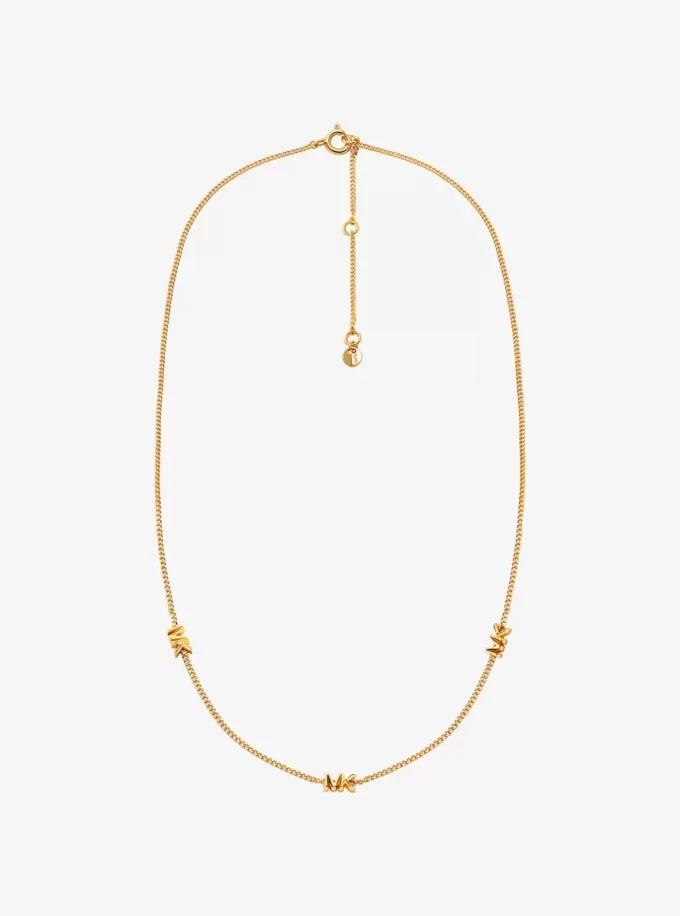Halsband med logotyp i sterlingsilver, pläterat i ädelmetall