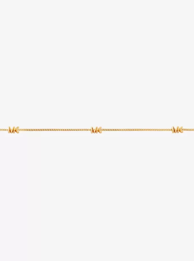 Halsband med logotyp i sterlingsilver, pläterat i ädelmetall