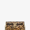 Hamilton Moderne Extra Liten Leopardmönstrad Konvertibel Axelremsväska i Kalvhår