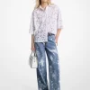 Handstänkta blekta denimjeans med vida ben Handstänkta blekta denimjeans med vida ben