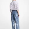 Handstänkta blekta denimjeans med vida ben Handstänkta blekta denimjeans med vida ben