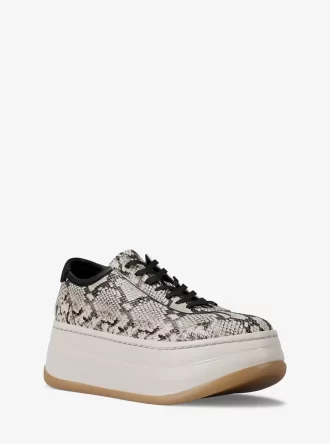 Hayes Snake Präglade Läder Platåsneaker