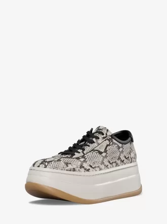 Hayes Snake Präglade Läder Platåsneaker