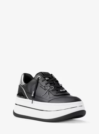 Hayes utsmyckade lädersneakers med platå