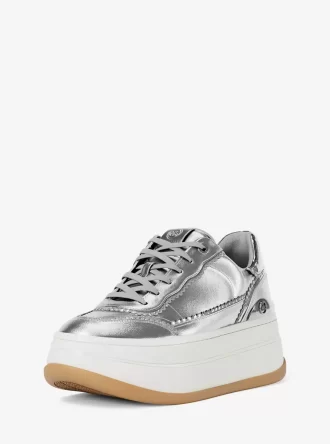 Hayes utsmyckade metalliska läderplatåsneaker
