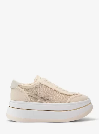 Hayes utsmyckade sneakers i linneblandning