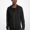 Hoodie i bomullsblandning med nitar