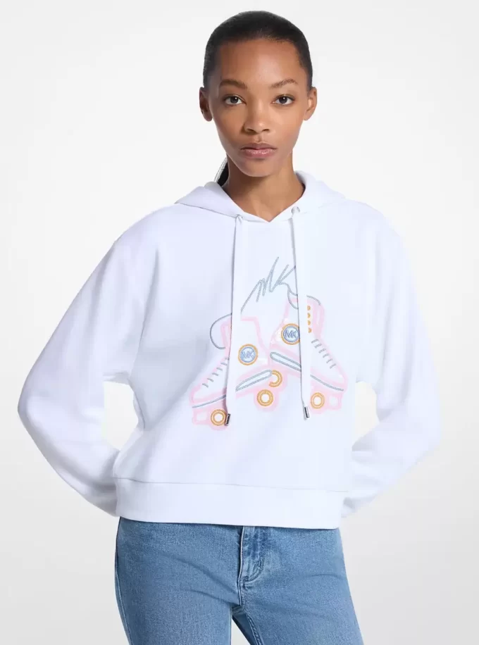 Hoodie med paljetter och grafisk design i bomullsblandning Hoodie med paljetter och grafisk design i bomullsblandning