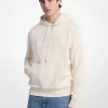 Hoodie med präglad logotyp i bomullsblandning