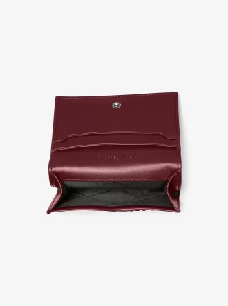 Hudson-logotyppräglad plånbok i brunt läder