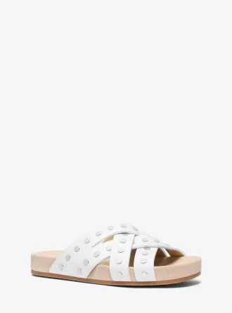 Irene Nitad Läder Platta Sandaler