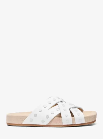 Irene Nitad Läder Platta Sandaler