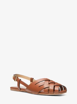 Irene vävd lädersandaler med slingback