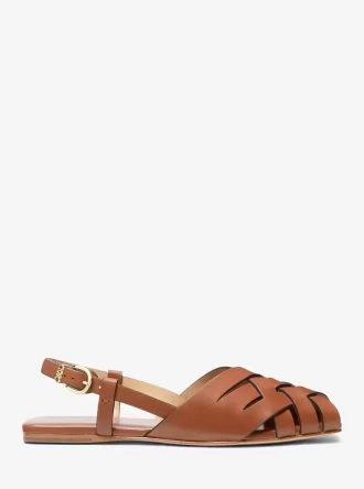 Irene vävd lädersandaler med slingback