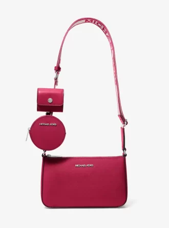 Jet Set Liten Axelremsväska i Saffianoläder med Fodral för Apple Airpods Pro®