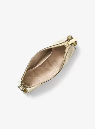 Jet Set Liten Metallisk Axelremsväska med Präglad Logotyp och Fodral för Apple Airpods Pro®