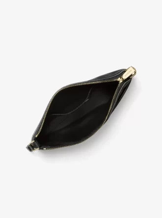 Jet Set Medium Leopardmönstrad Armbandsväska med Kalvhår och Läder