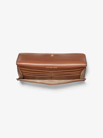 Jet Set stor plånbok med signaturlogotyp och tryckknappar framtill