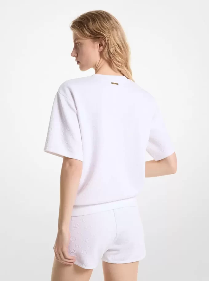 Kortärmad tröja med logotyp och jacquardmönster