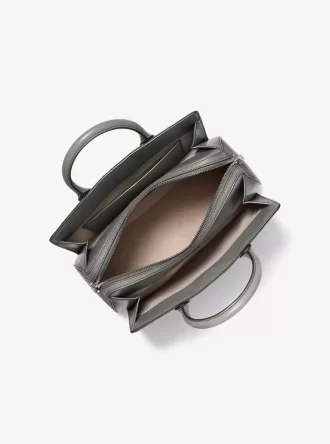 Laila Medium Logotyppräglad Brun Läderväska