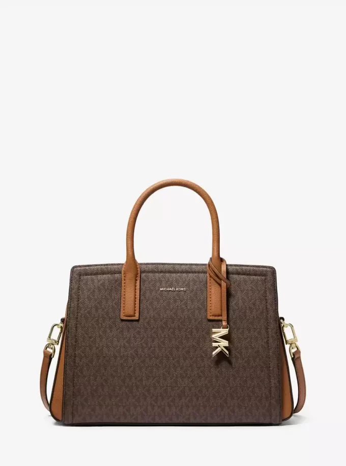 Laila Medium Signature Logo Satchel Laila Medium Signature Logo Satchel