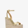 Leighton Metallic Lädersandaler med Kilklack