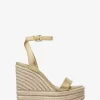 Leighton Metallic Lädersandaler med Kilklack
