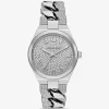 Lennox Pavé Silverfärgad Curb-Link-klocka