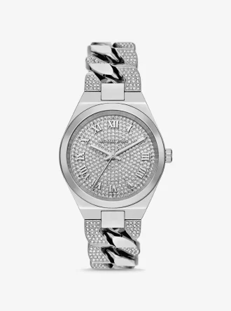 Lennox Pavé Silverfärgad Curb-Link-klocka