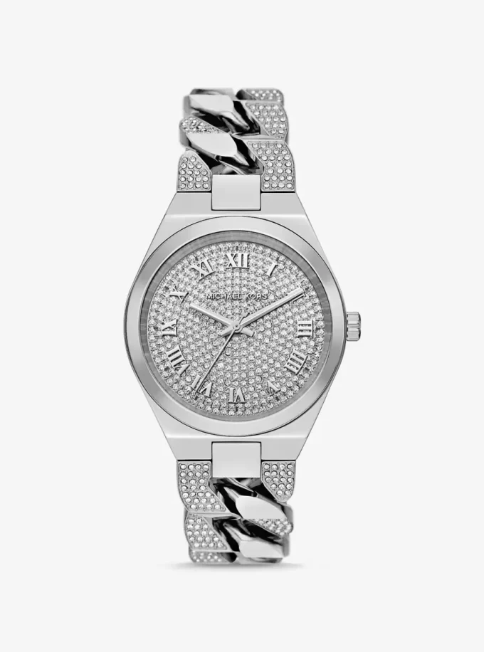 Lennox Pavé Silverfärgad Curb-Link-klocka