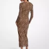 Leopardmönstrad nylonklänning i mesh Leopardmönstrad nylonklänning i mesh