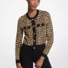 Leopardmönstrad stretchig viskos-kofta