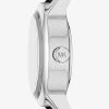 Limited Edition Petite Maude silverfärgad läderklocka med krokodilprägling