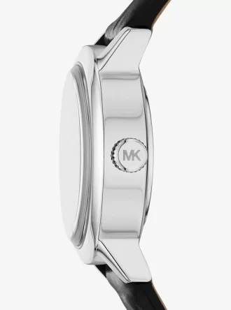 Limited Edition Petite Maude silverfärgad läderklocka med krokodilprägling Limited Edition Petite Maude silverfärgad läderklocka med krokodilprägling