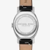 Limited Edition Petite Maude silverfärgad läderklocka med krokodilprägling