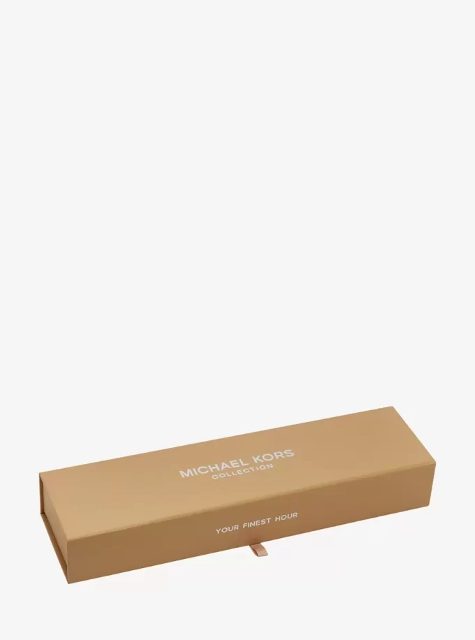 Limited Edition Petite Maude silverfärgad läderklocka med krokodilprägling